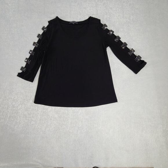 Corvia womens open arm lattice top black Size small Goth grunge office festival - Picture 1 of 7